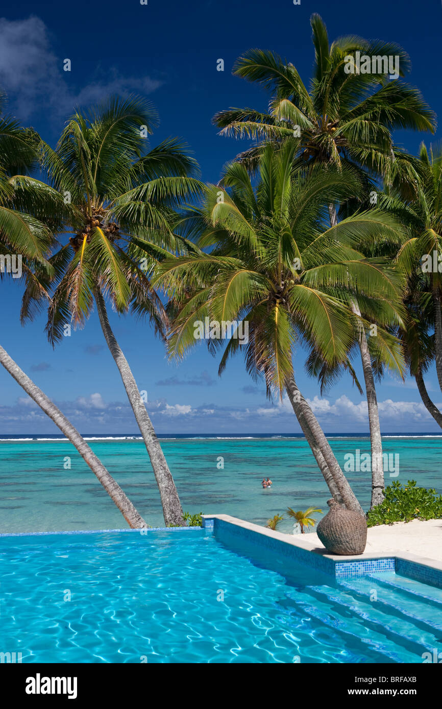 La piscina a sfioro in Isole Cook Foto Stock