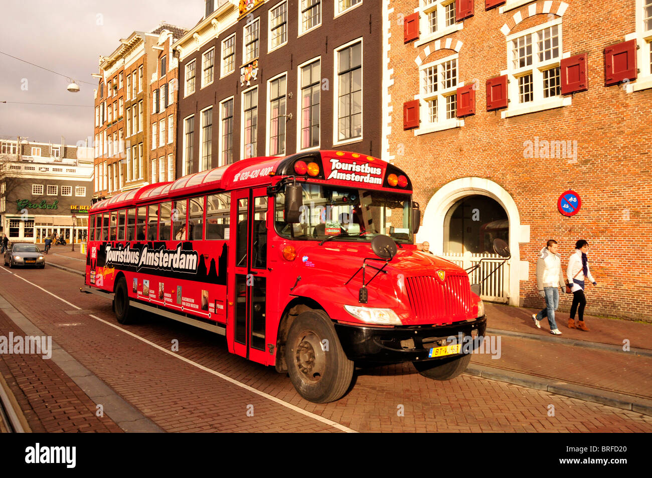 Autobus turistico, Amsterdam, Olanda, Paesi Bassi, Europa Foto Stock