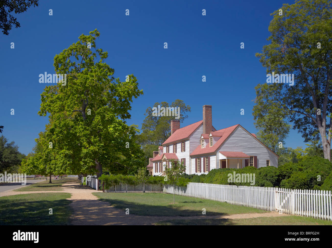St George Tucker House su Nicholson Street, Colonial Williamsburg, Virginia, Stati Uniti d'America. Foto Stock