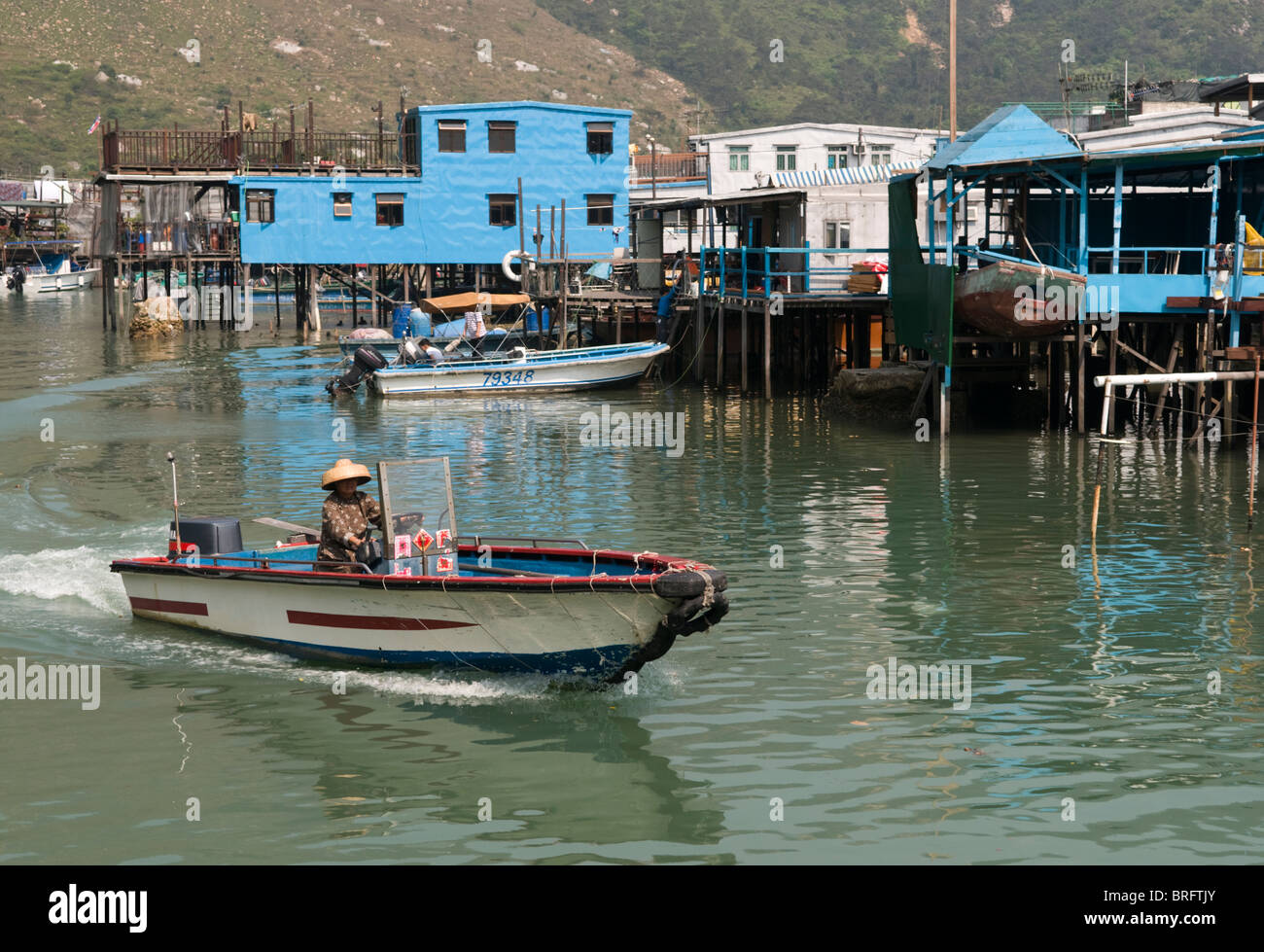 Il tradizionale villaggio di pescatori Tai O Isola di Lantau Hong Kong Foto Stock