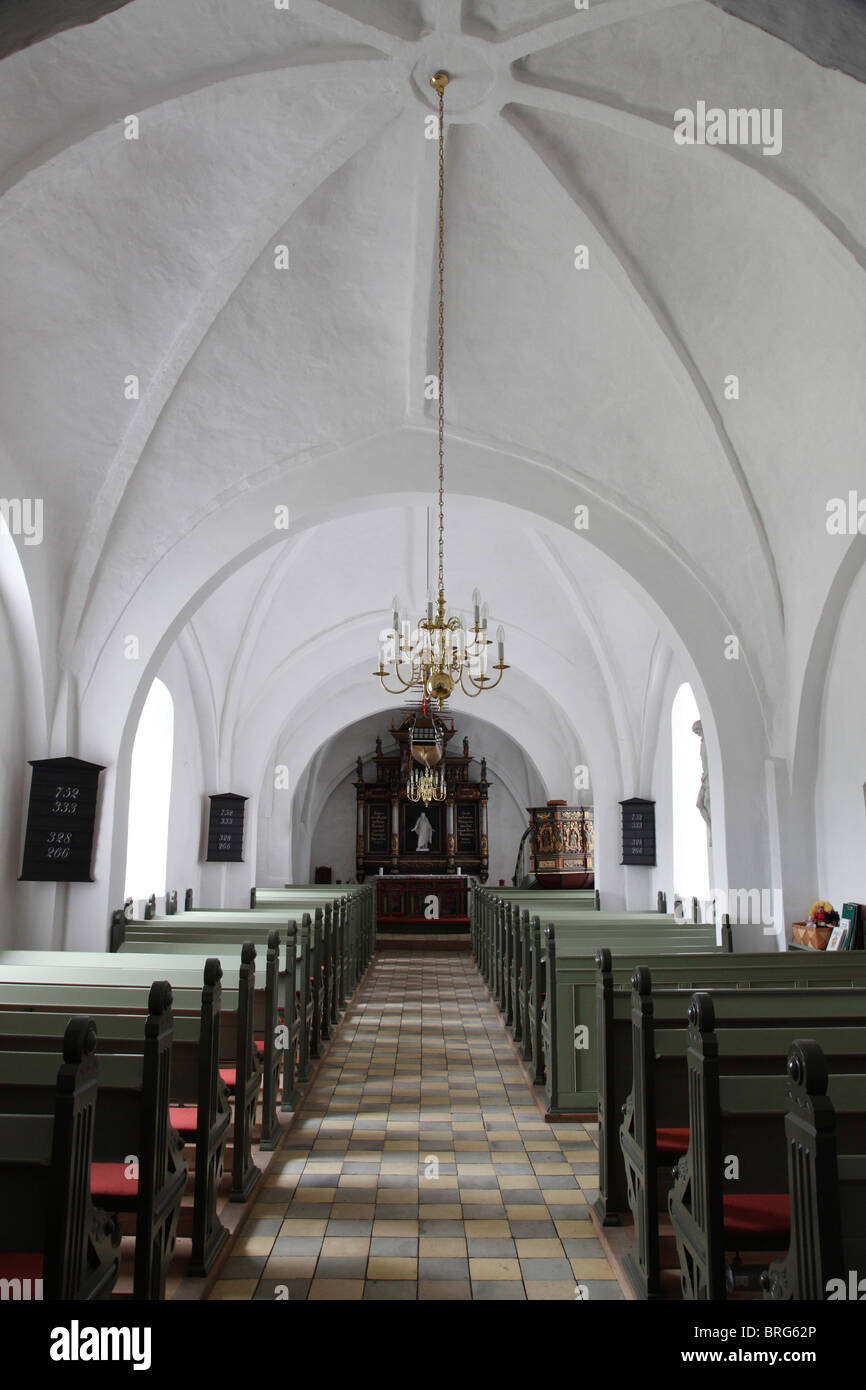 Longelse chiesa/ Longelsekirke su Langeland Foto Stock