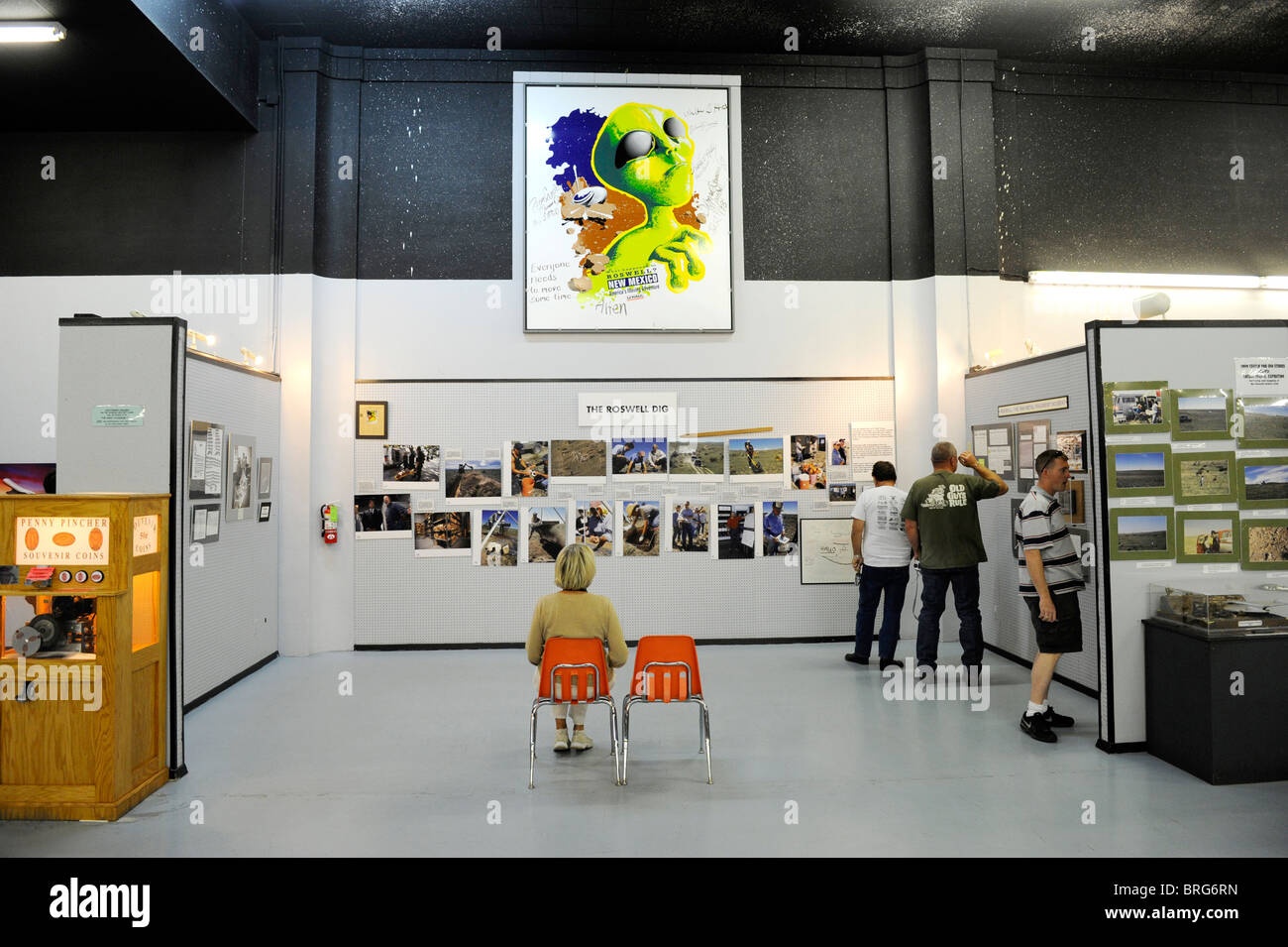 L'incidente di Roswell Display nel museo UFO a Roswell New Mexico Foto Stock