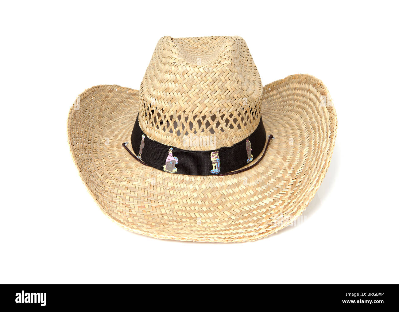 Reed western hat isolati su sfondo bianco Foto Stock