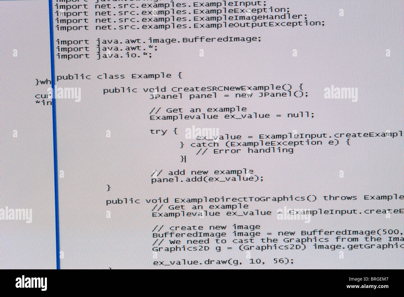 Screenshot di un programma scritto in java computer linguaggio di programmazione Foto Stock