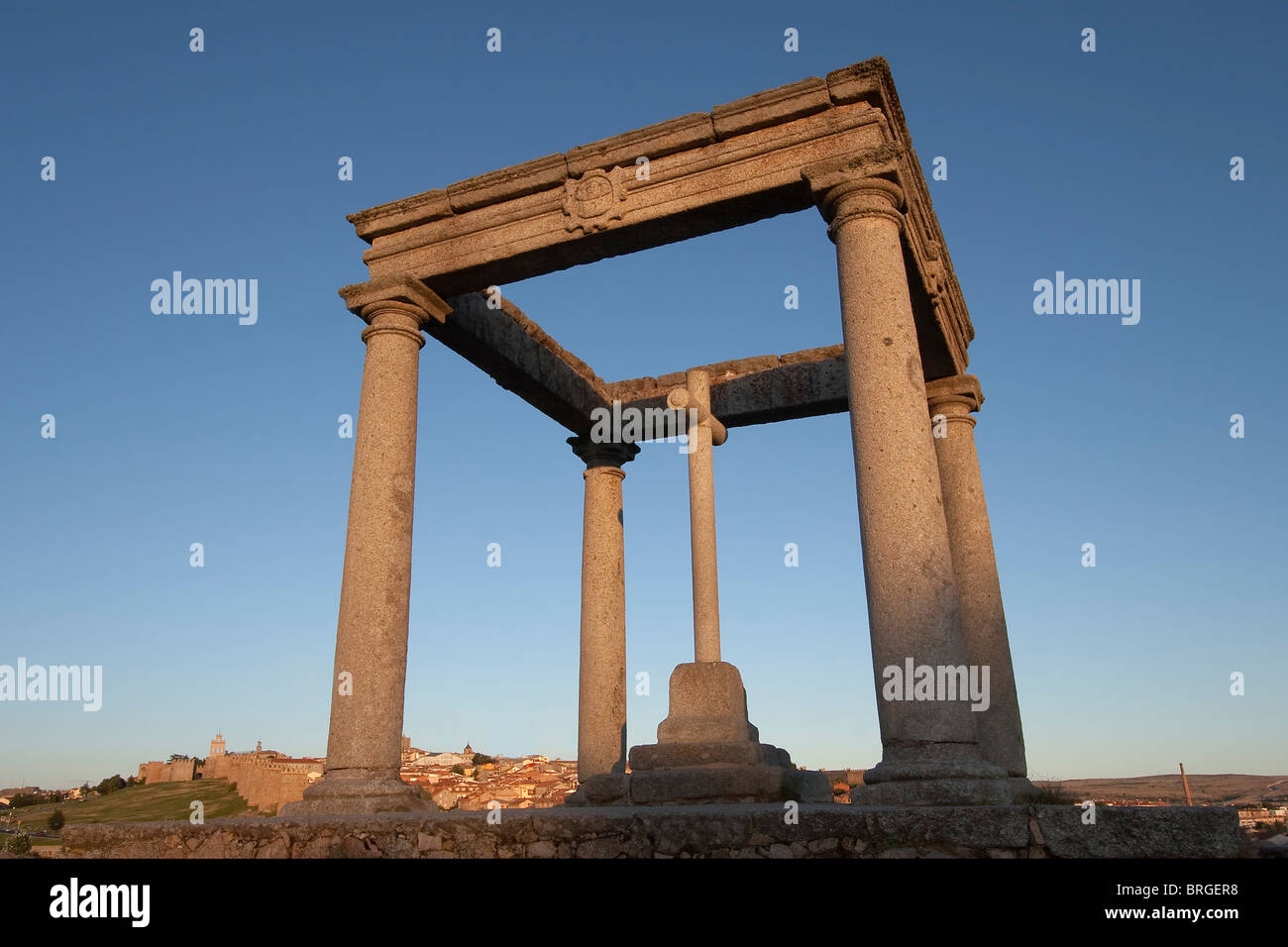 Le quattro colonne, Avila, Castilla y Leon, Spagna Foto Stock