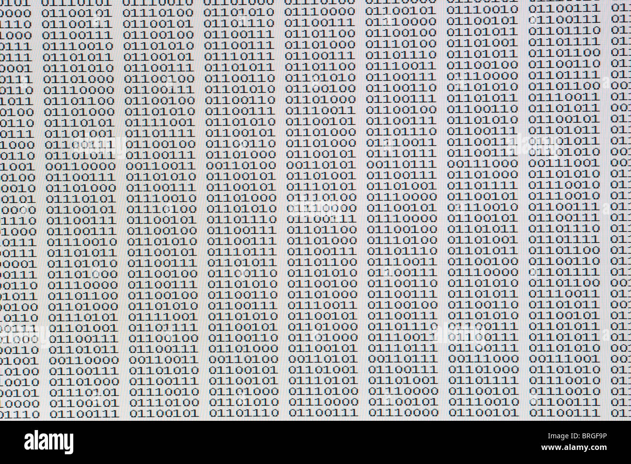 Screenshot di codifica binaria dei dati Foto Stock
