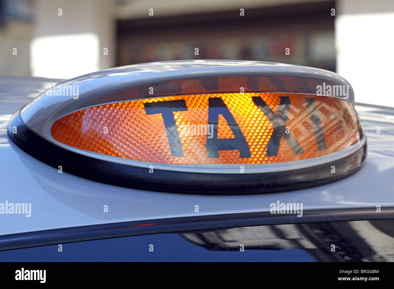Londra taxi segno, Londra, Inghilterra Foto Stock