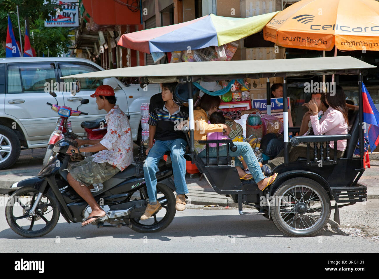 Un Tuk Tuk, Phnom Penh Cambogia Foto Stock