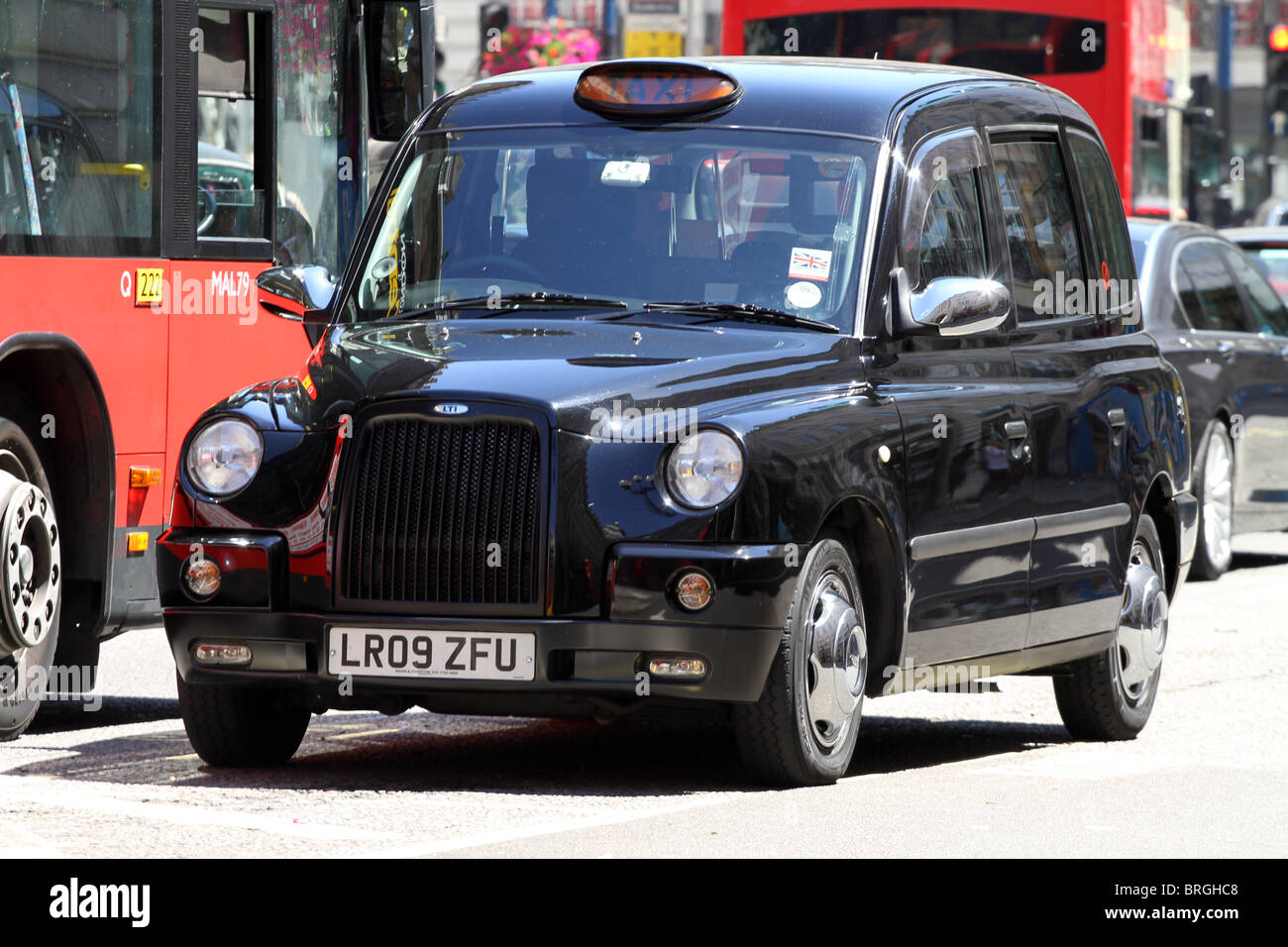 Nero a Londra taxi a Londra, Inghilterra Foto Stock