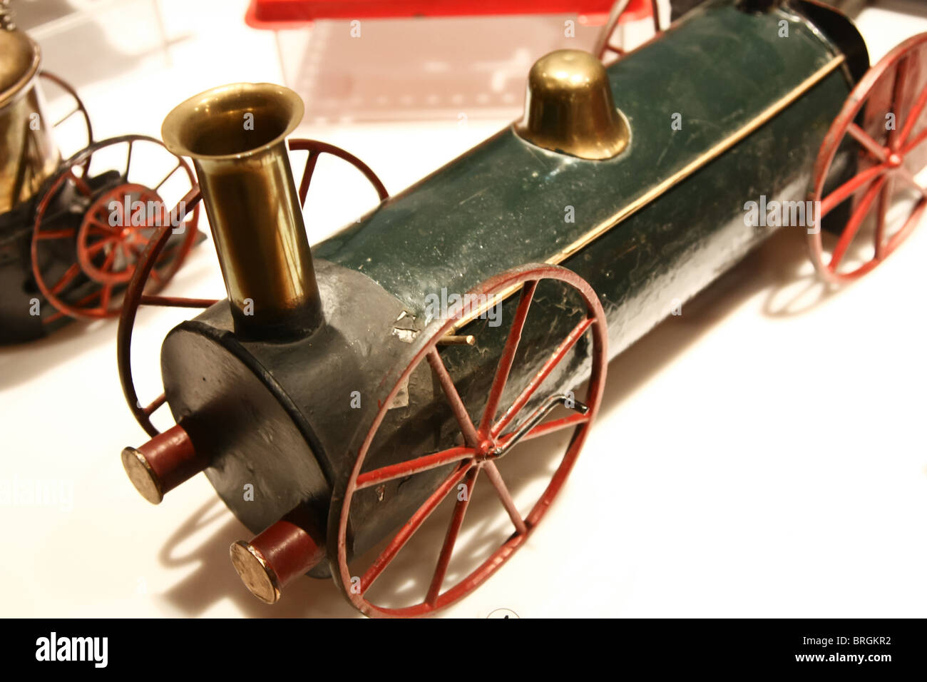 Vintage locomotiva meccanica modello giocattolo Foto Stock