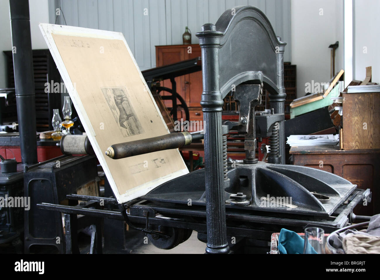 Stampa vintage pressa Foto Stock