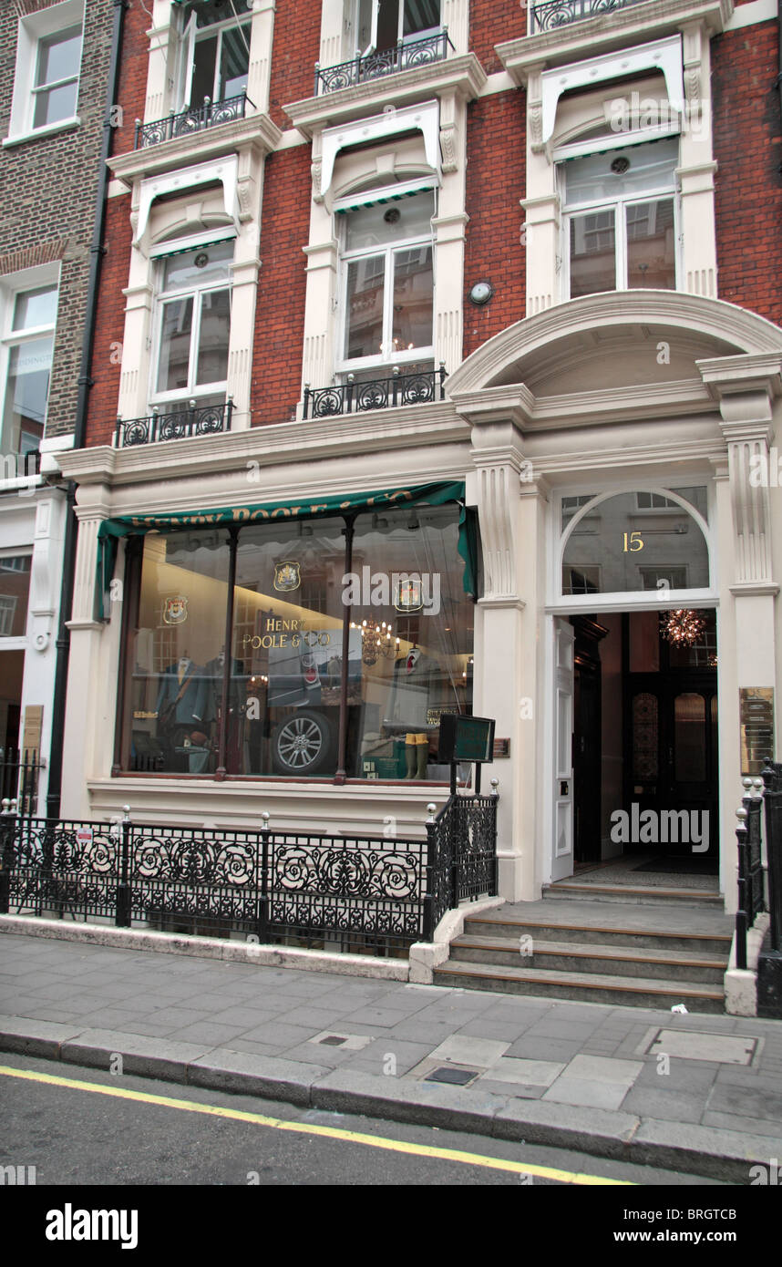 Il Henry Poole & Co sarti, 15 Savile Row, Londra, Inghilterra. Foto Stock