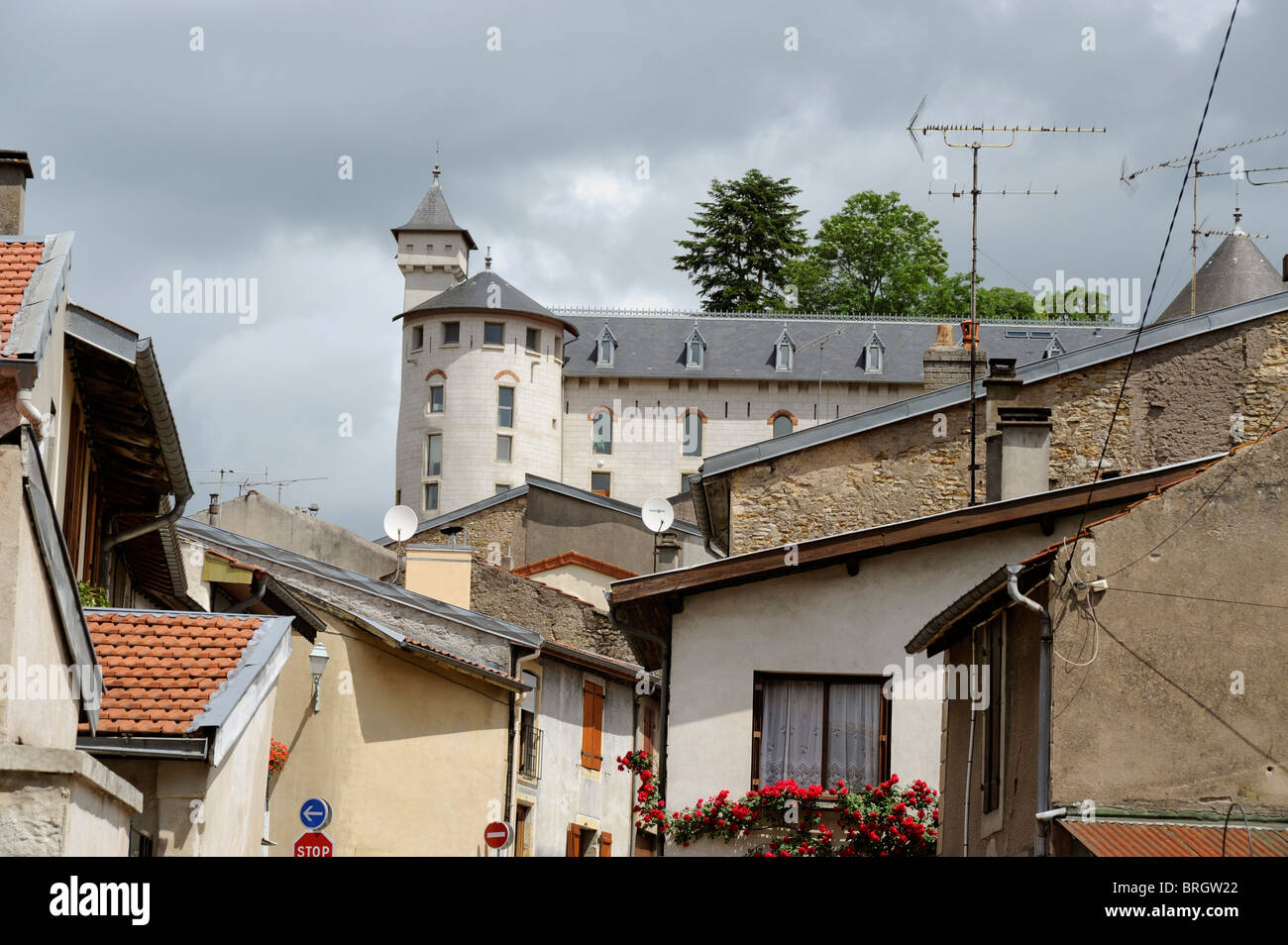 Corbin castello a Liverdun vicino a Nancy, Meurthe-et-Moselle, Lorena, Francia Foto Stock