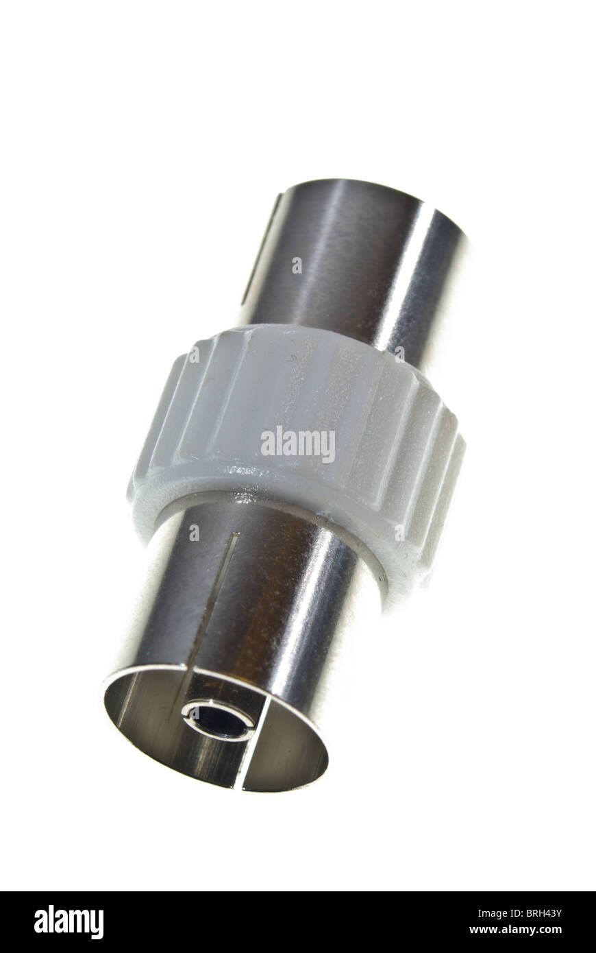 Co-axial connettore di giunzione per TV cavo antenna Foto stock - Alamy