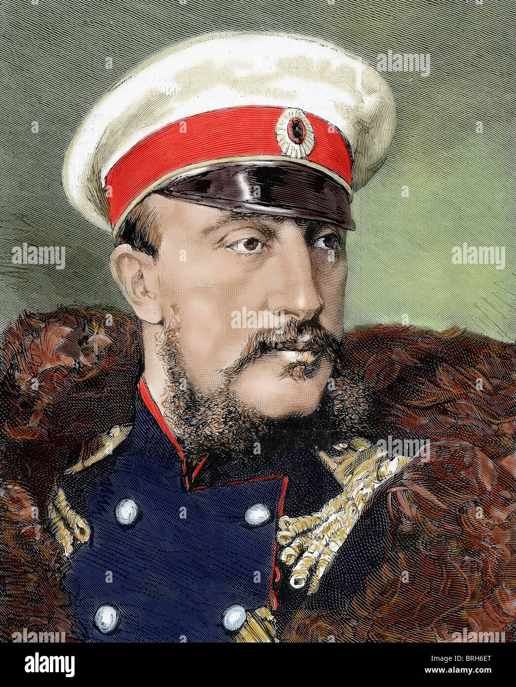Il Granduca Konstantin Nikolayevich della Russia (1827-1892). Incisione colorata. Foto Stock