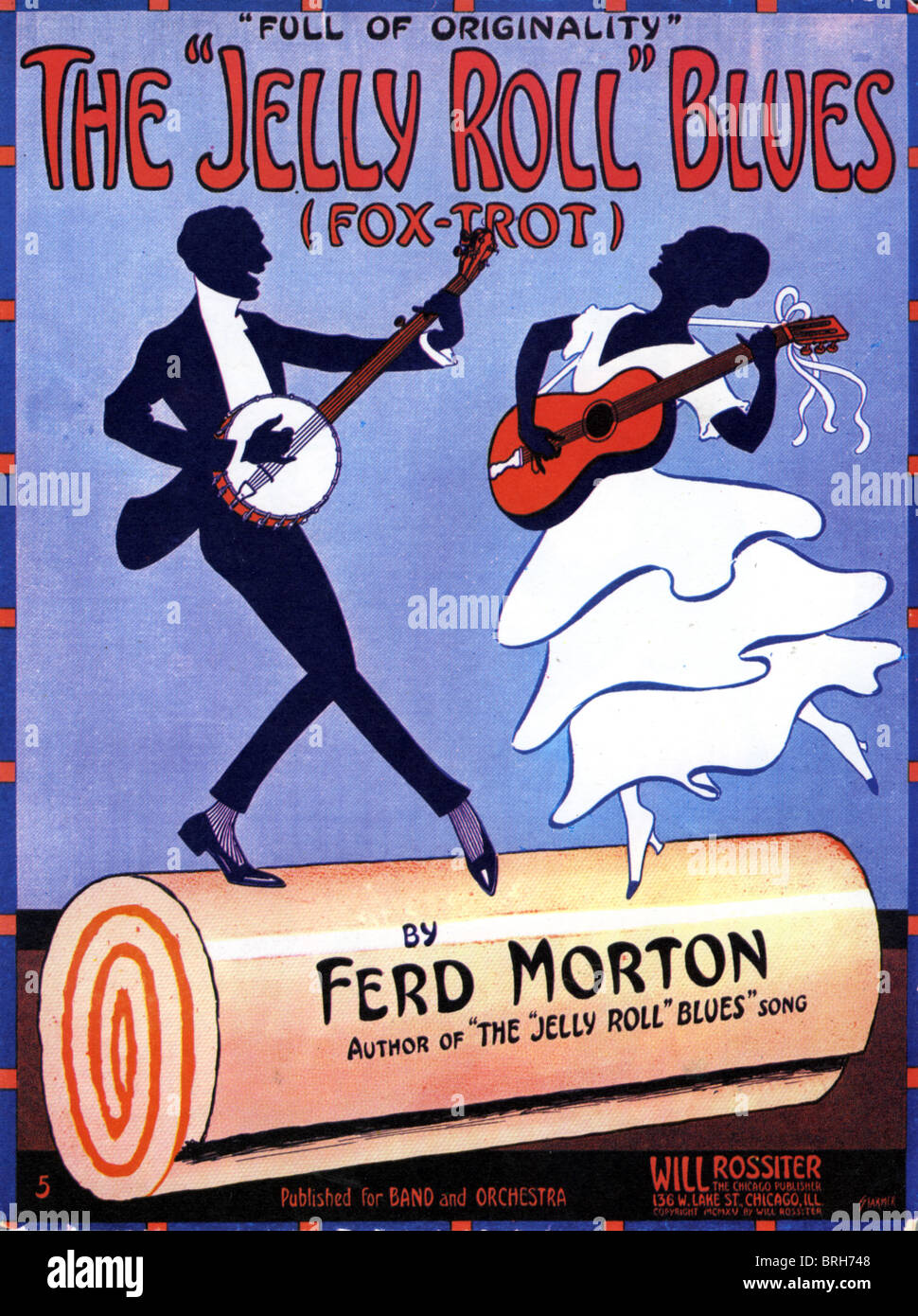 La jelly roll BLUES spartiti di 1915 fox-trot da Ferd 'Jelly Roll' Morton Foto Stock
