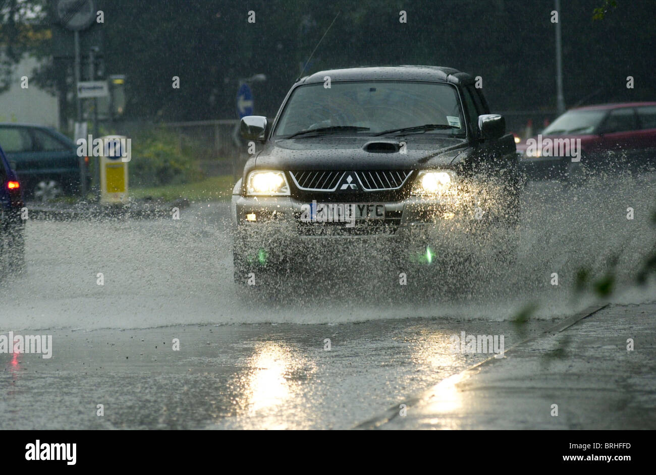 Inondazione vicino Ampthill, Bedfordshire Regno Unito Foto Stock