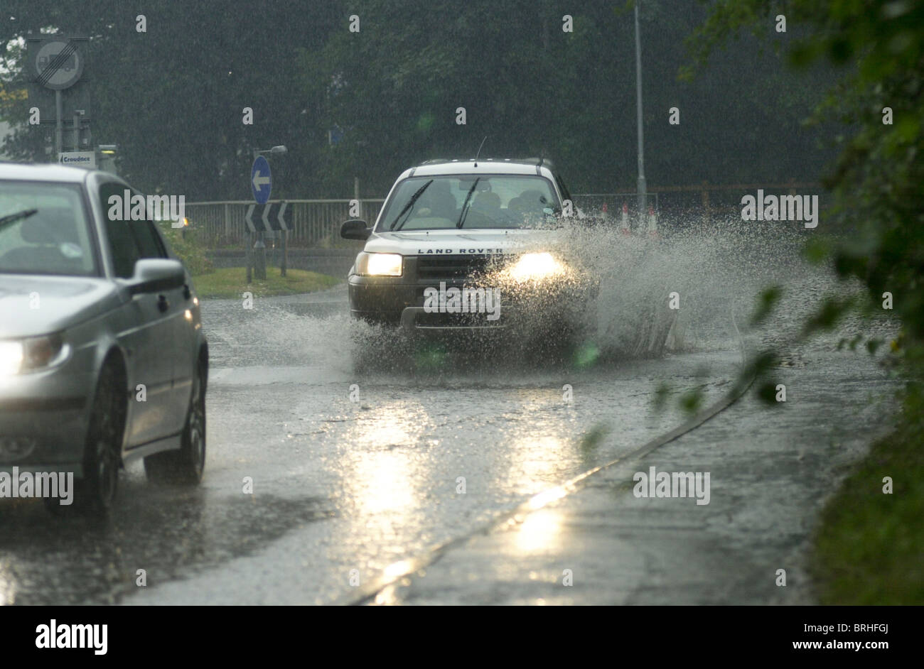 Inondazione vicino Ampthill, Bedfordshire Regno Unito Foto Stock