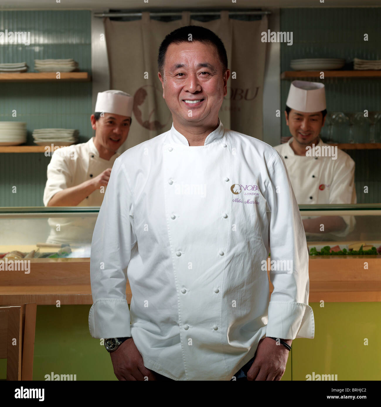 Nobuyuki 'Nobu Matsuhisa" è un celebrity chef e ristoratore giapponese Foto Stock