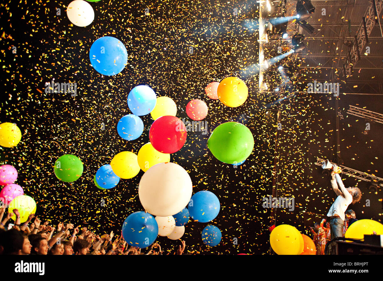 Wayne Coyne leader della band Flaming Lips duting Festival Off, Katowice, Polonia Foto Stock