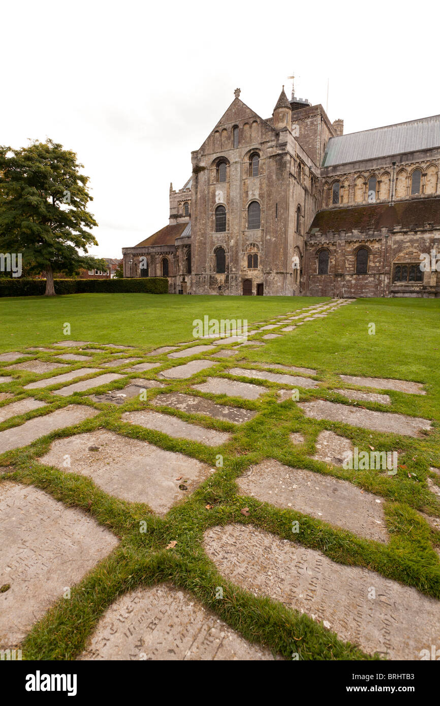 Romsey abbey, chiesa parrocchiale di Santa Maria e San Ethelflaeda Foto Stock