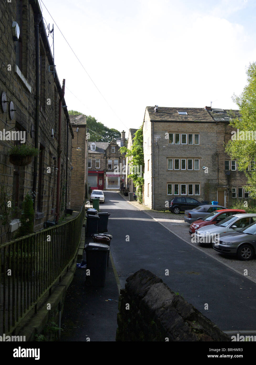 "Delph village,strada laterale, "Delph, Saddleworth, Lancashire, Inghilterra, Regno Unito. Foto Stock