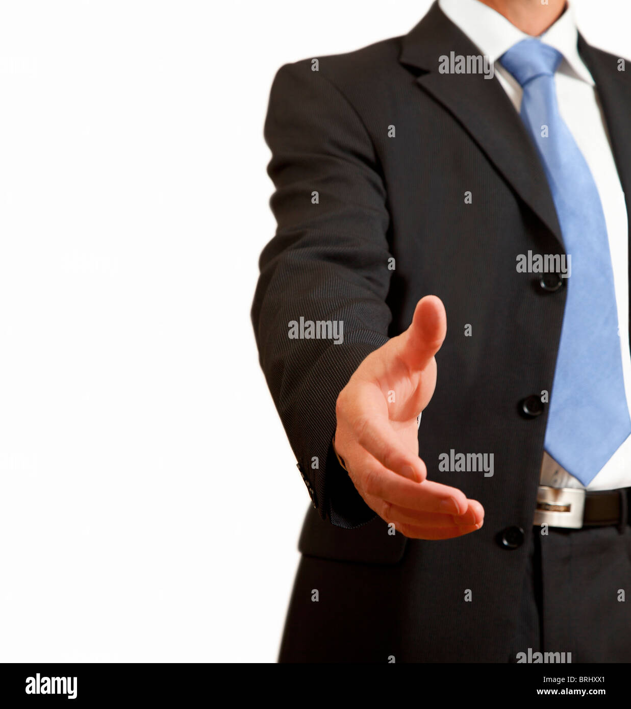 Imprenditore e handshake Foto Stock