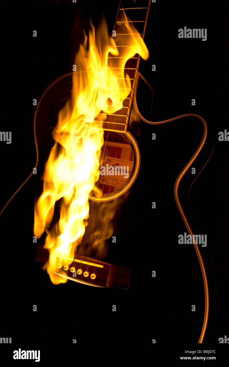 chitarra nera Foto Stock