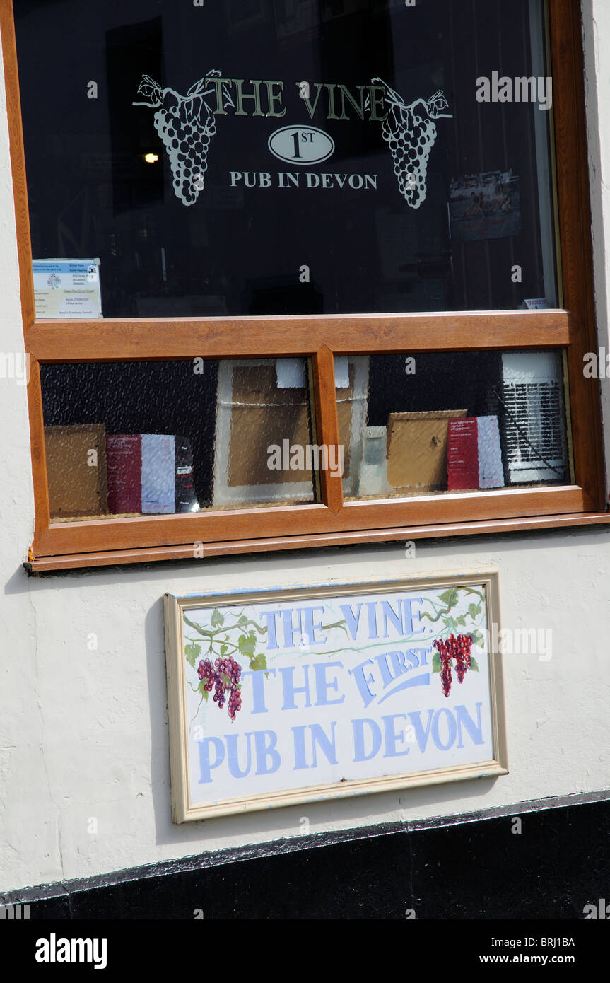Il Vitigno pub di Plymouth Devon England ha detto di essere il primo public house in Devonshire Foto Stock