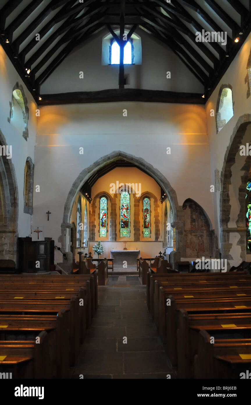 Interno del Wisborough Green chiesa, West Sussex Foto Stock