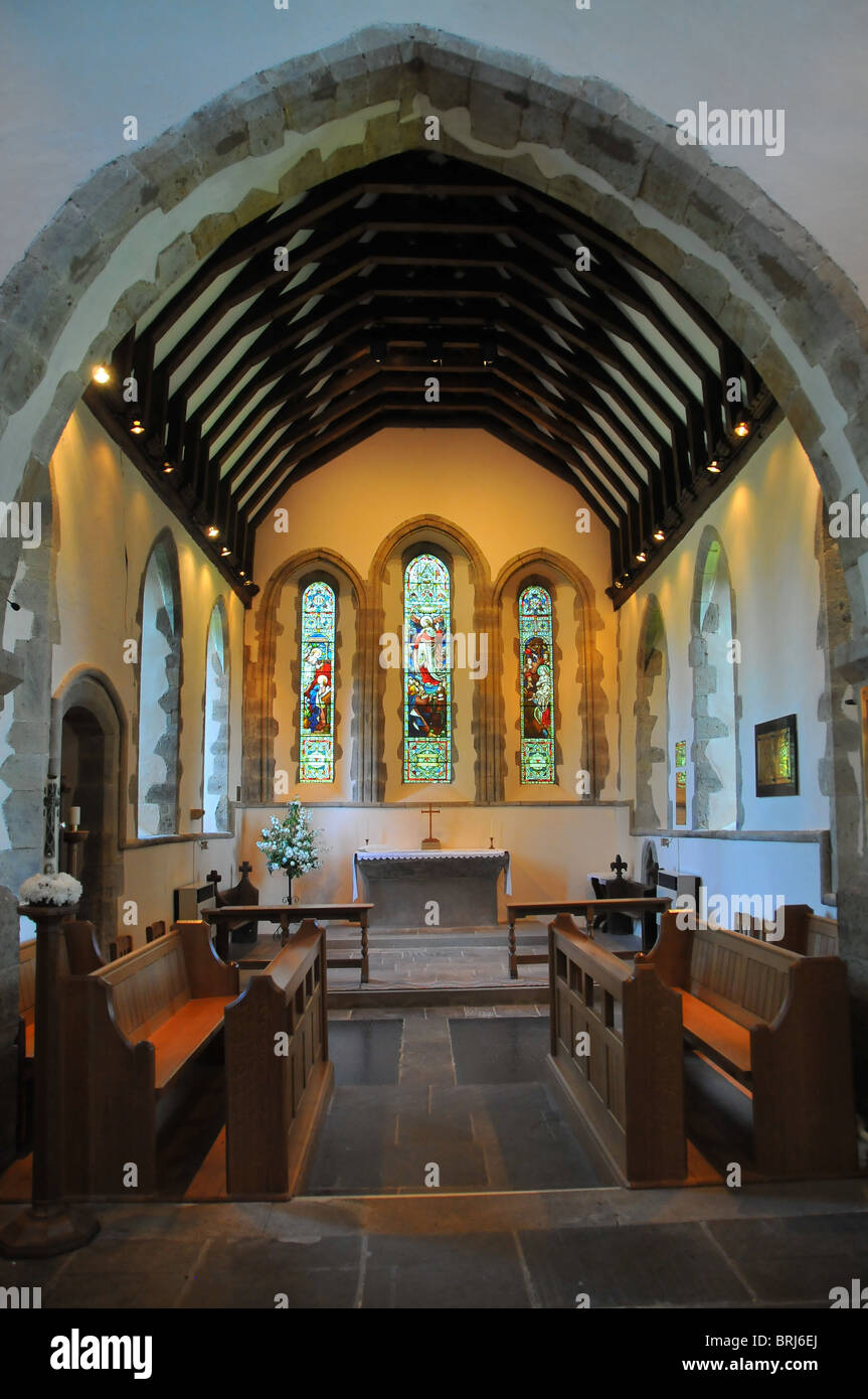 Interno del Wisborough Green chiesa, West Sussex Foto Stock