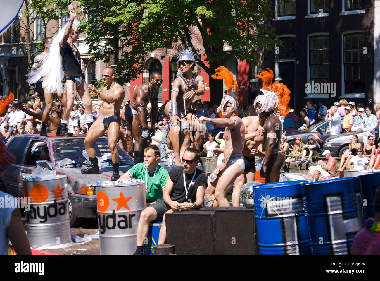Amsterdam Gay Pride canal parade Foto Stock