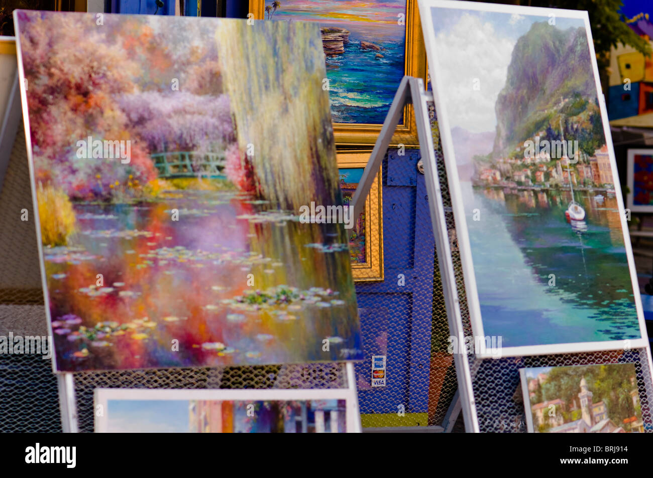 Pittura in galleria d'arte in California, Stati Uniti d'America Foto Stock