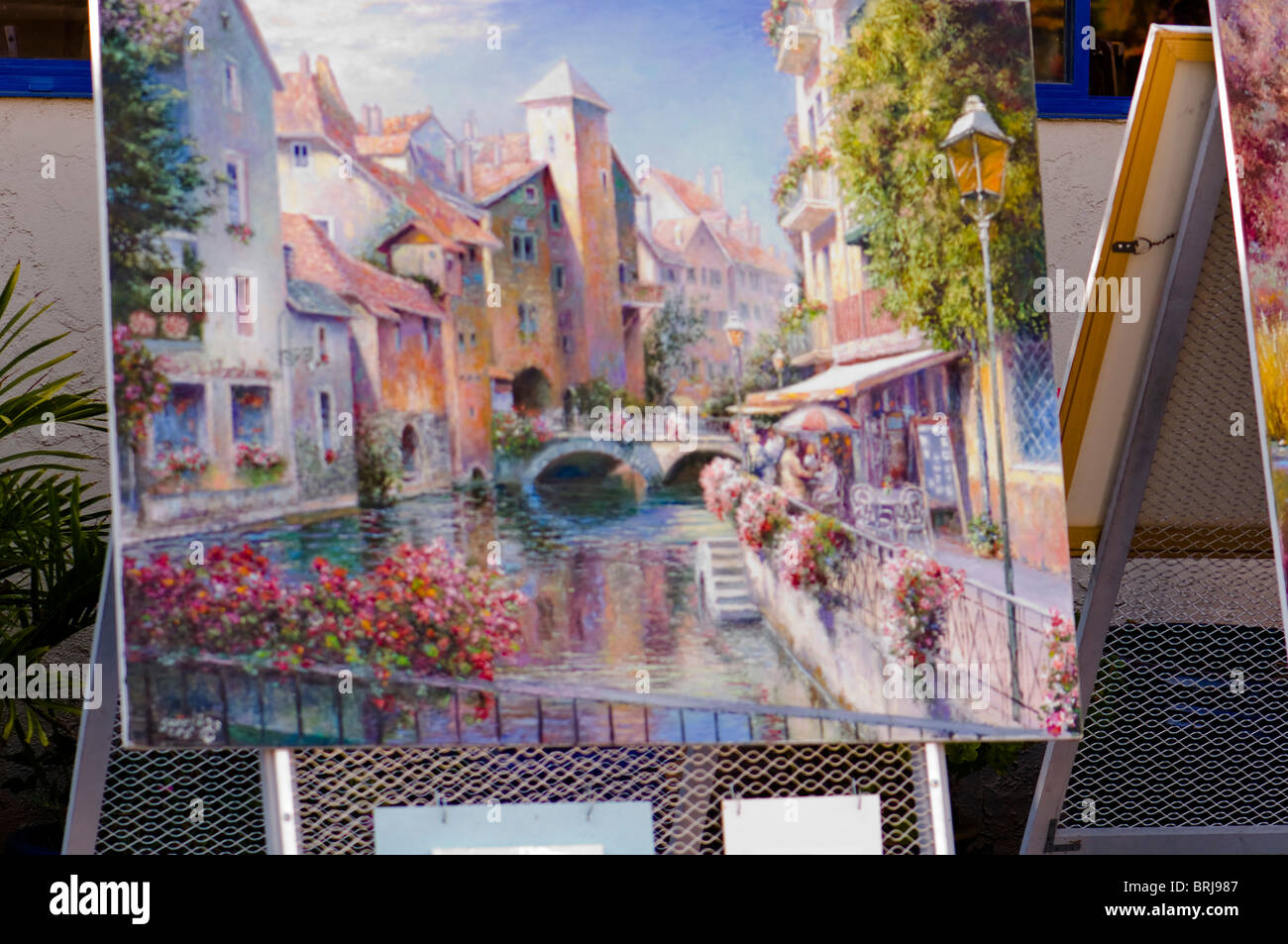 Pittura in galleria d'arte in California, Stati Uniti d'America Foto Stock