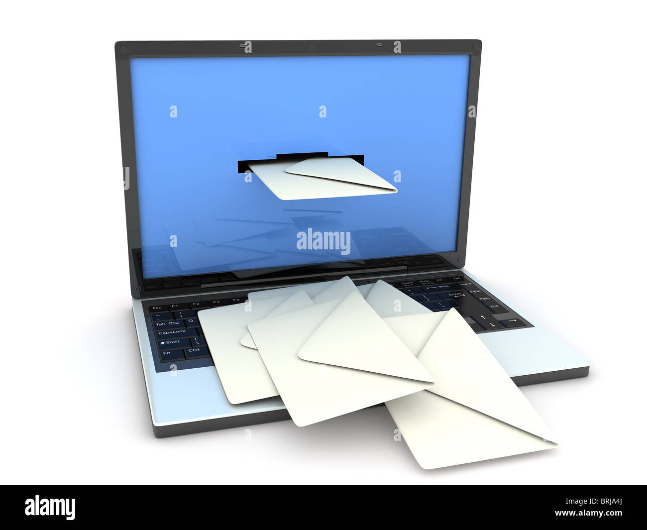Laptop e mail (fatto in 3d, isolato) Foto Stock