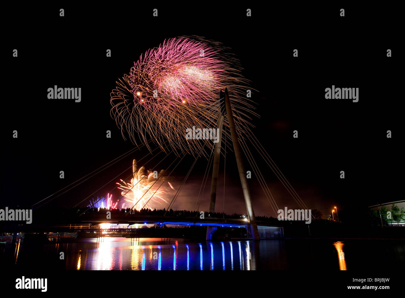 Il 2010 British fuochi d'artificio musicali campionati, a Southport lago marino, Merseyside, Regno Unito Foto Stock