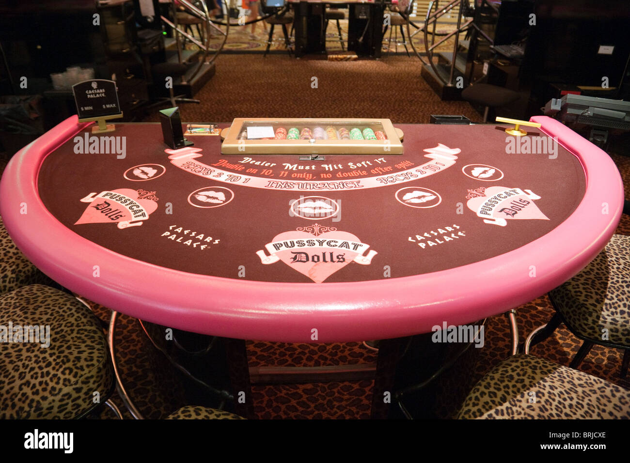 Pussycat Dolls tavolo da gioco, il Caesars Palace Hotel & Casino, la striscia di Las Vegas Stati Uniti d'America Foto Stock