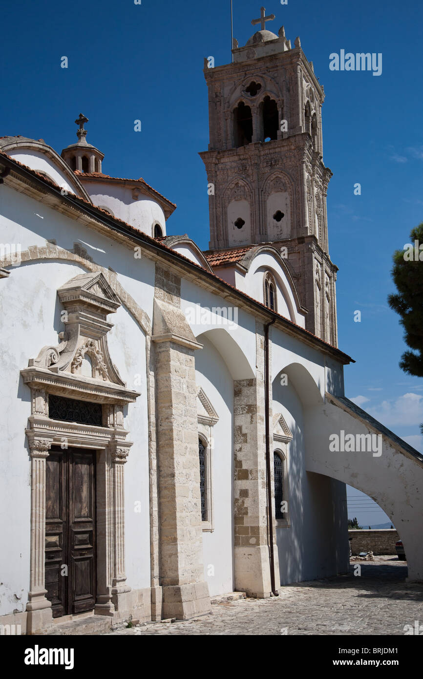 La Chiesa di Santa Croce nel villaggio di Pano Lefkara, noto per la sua straordinaria pizzi, ricami e artigianato in argento Foto Stock