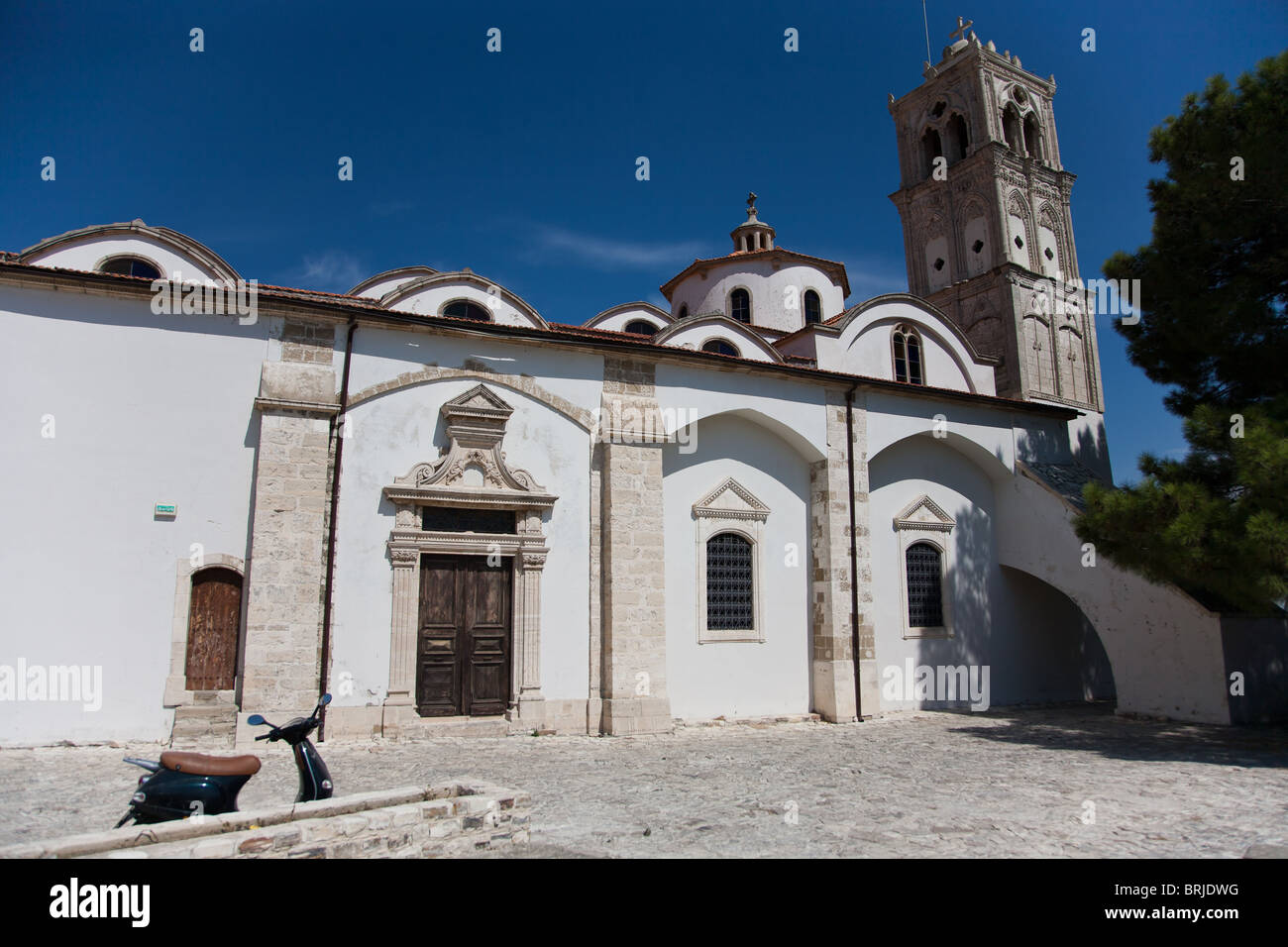 La Chiesa di Santa Croce nel villaggio di Pano Lefkara, noto per la sua straordinaria pizzi, ricami e artigianato in argento Foto Stock