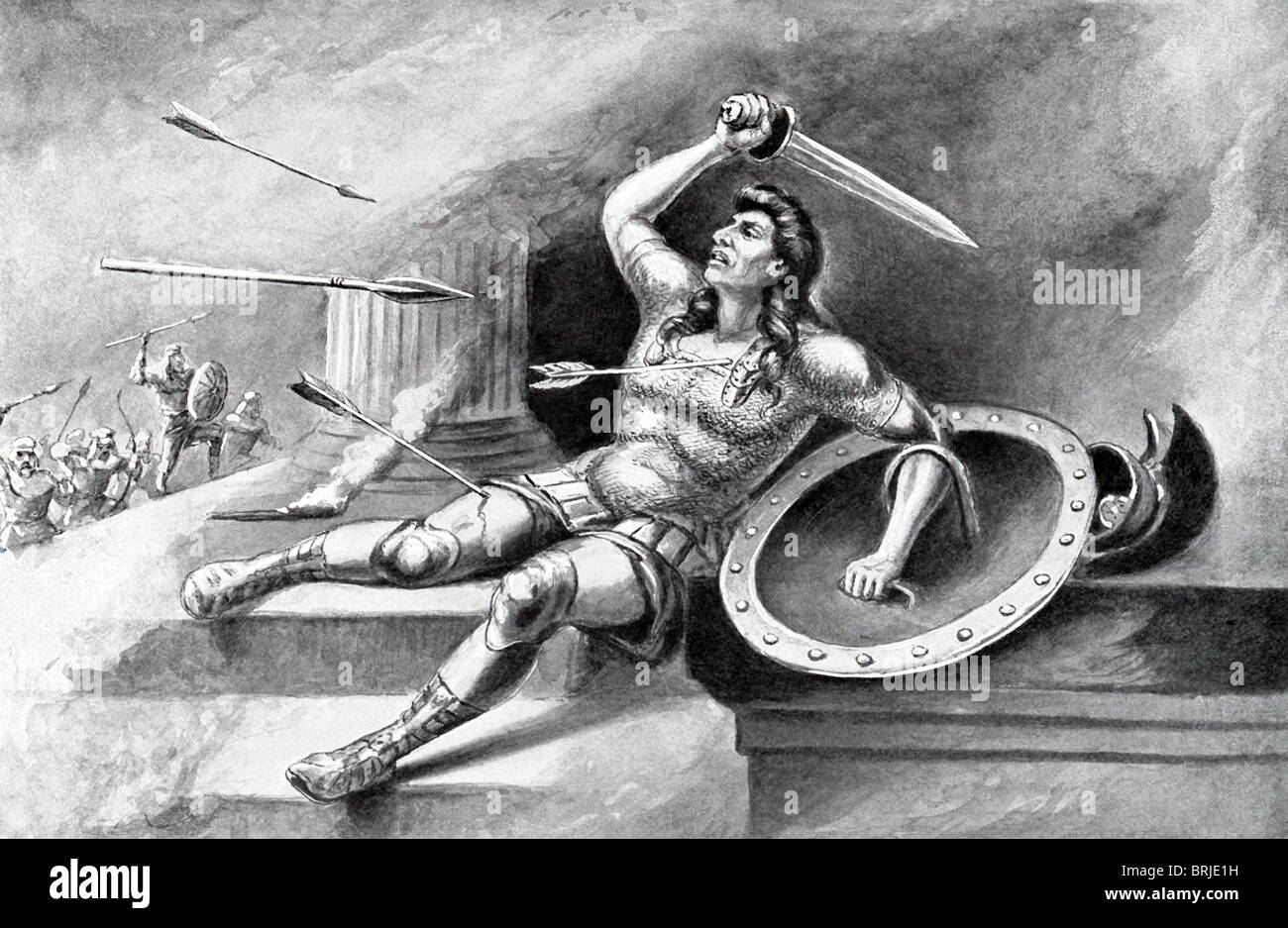 Statista ateniese Alcibiades era un leader nella lotta contro Sparta nella guerra del Peloponneso. Assassini lo uccise. Foto Stock