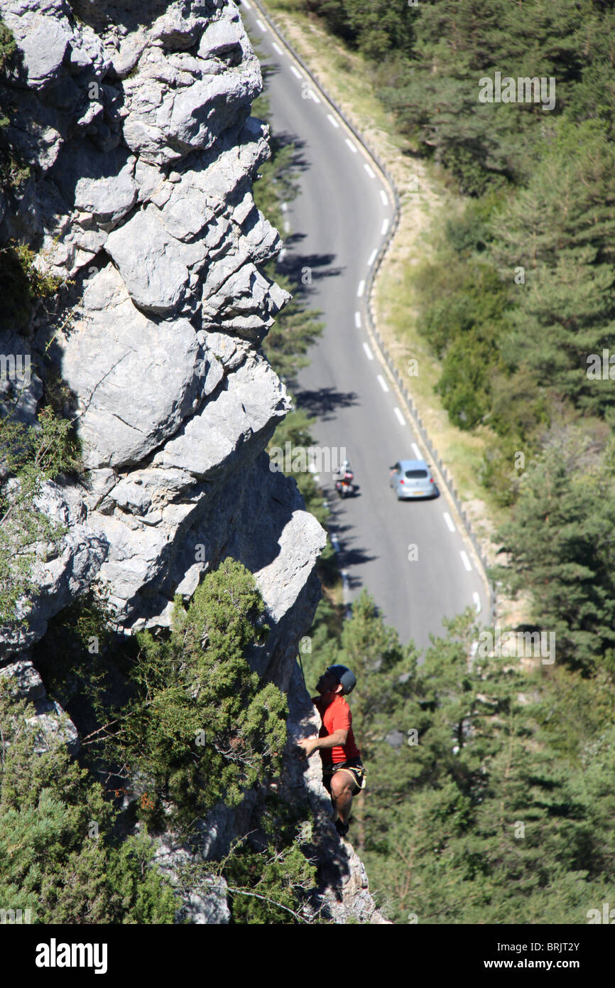 Rocciatore, Verdon Gorge, Provenza, Francia Foto Stock