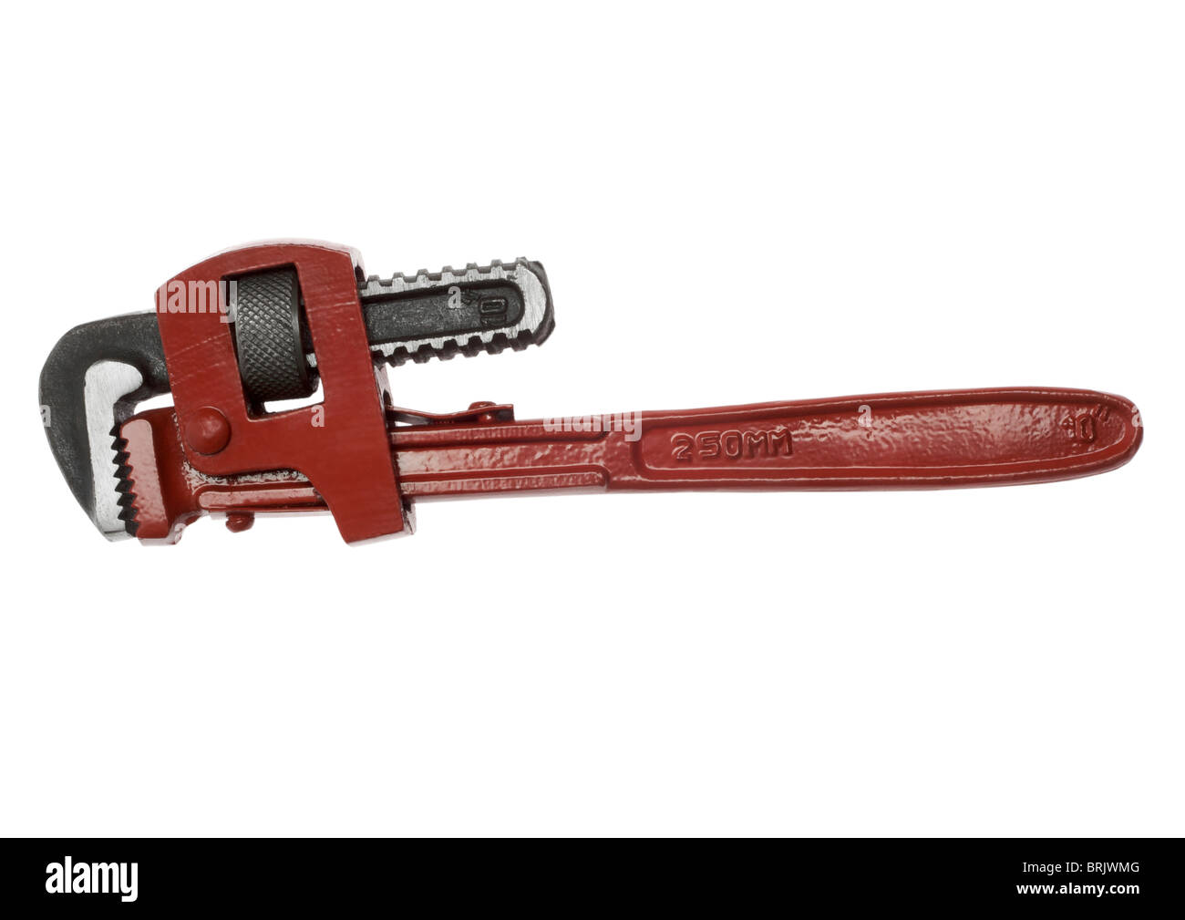 Chiave a tubo su sfondo bianco Foto Stock