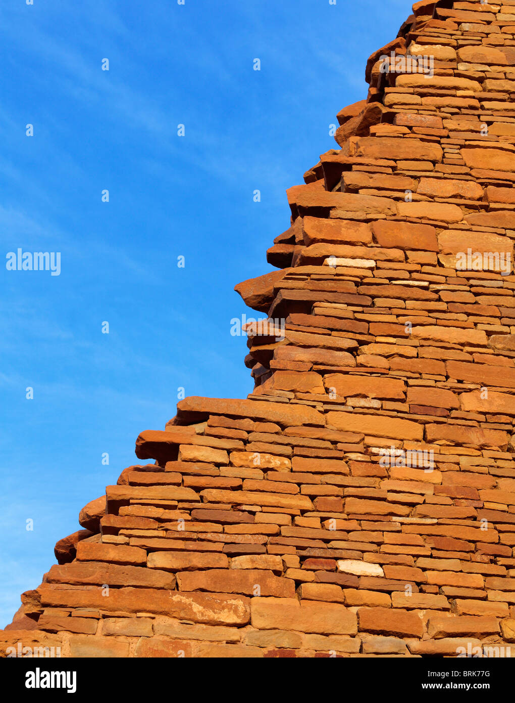 Parete in dettaglio gli antichi Pueblo Bonito villaggio nel Chaco Canyon, Nuovo Messico, STATI UNITI D'AMERICA Foto Stock