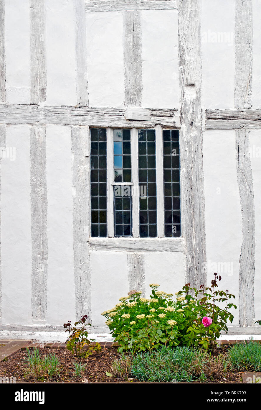 Le case e le loro finestre a Lavenham, Suffolk, Regno Unito Foto Stock