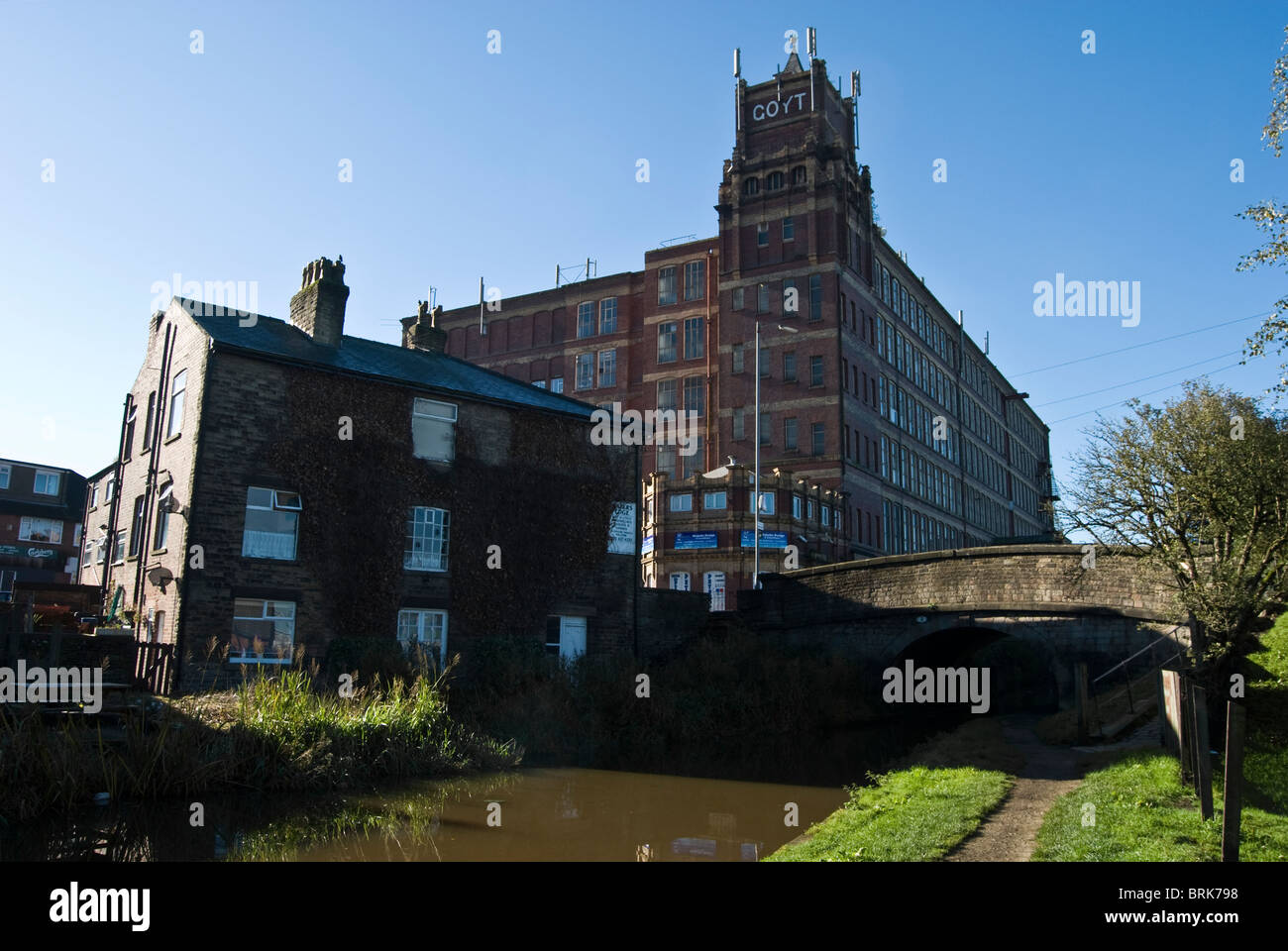 Goyt mill lungo il canale macclesfied marple stockport cheshire Foto Stock