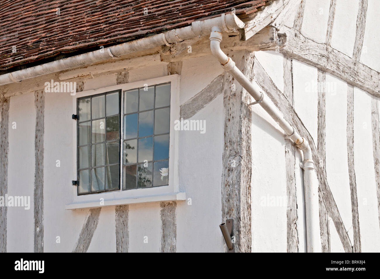 Le case e le loro finestre a Lavenham, Suffolk, Regno Unito Foto Stock