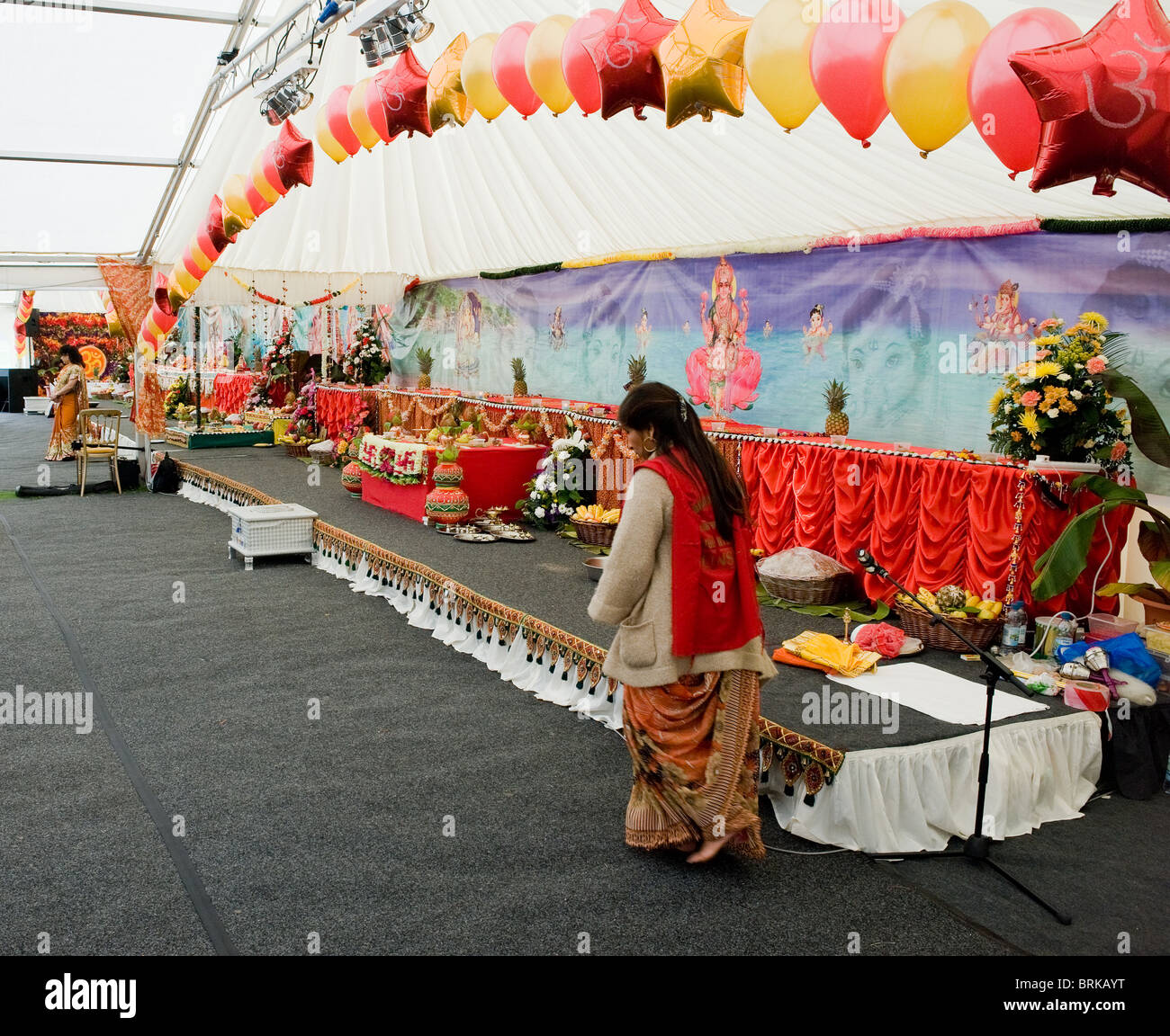 Un altare a Ganesh Festival. Foto Stock