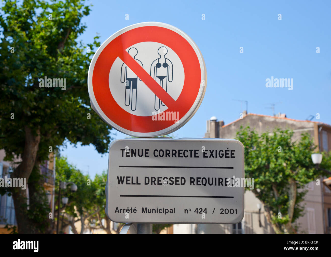 Nessun segno di costumi da bagno in Cassis Francia Foto Stock