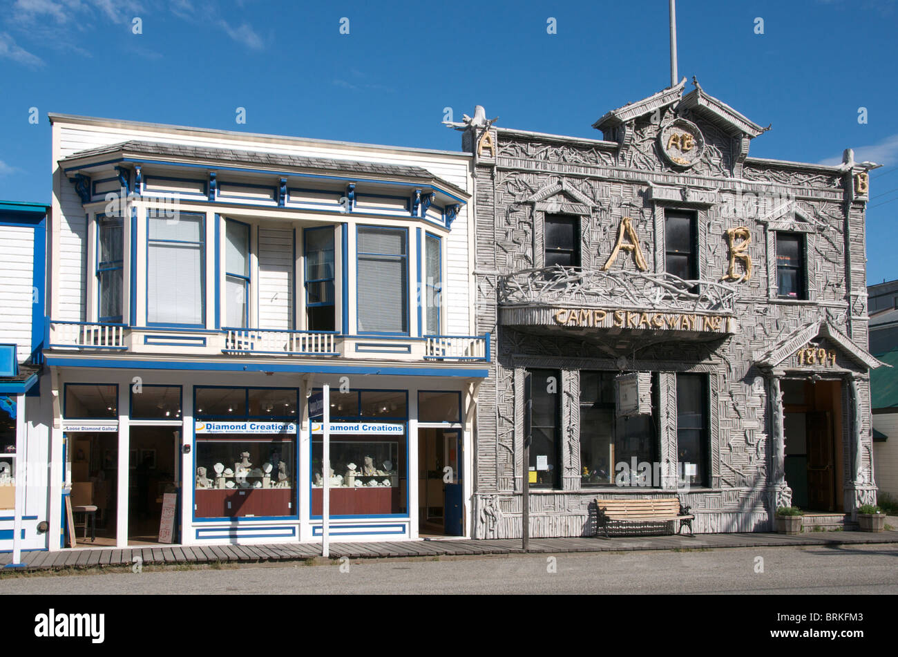Edifici storici su Broadway Skagway passaggio interno Alaska USA Foto Stock