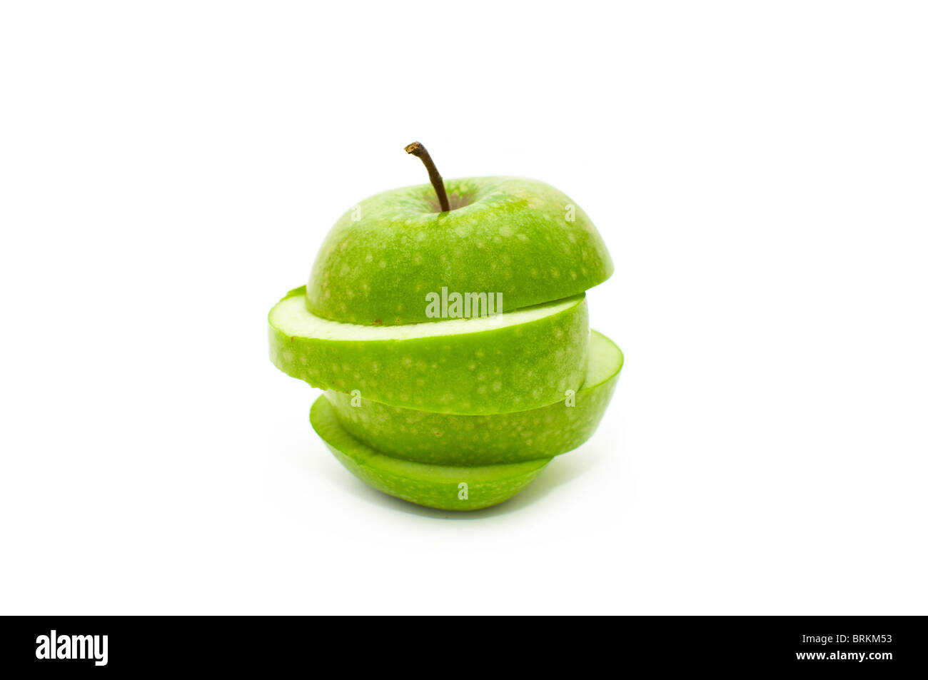 Apple organica su uno sfondo bianco Foto Stock